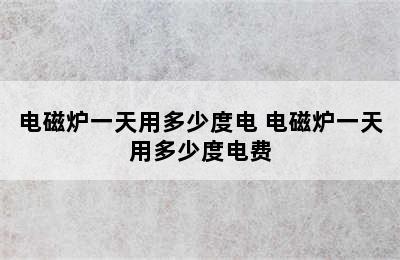 电磁炉一天用多少度电 电磁炉一天用多少度电费